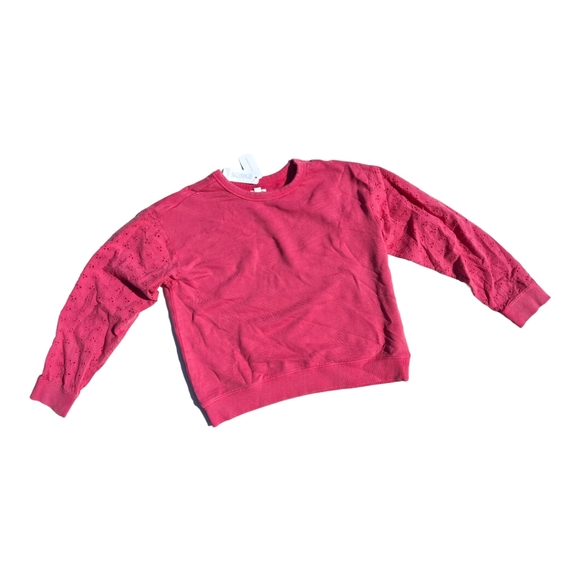 Gymboree Girls XL 14 "One of a Kind" Dyed Pink Sweatshirt w/ Eyelet Sleeves - Picture 1 of 8